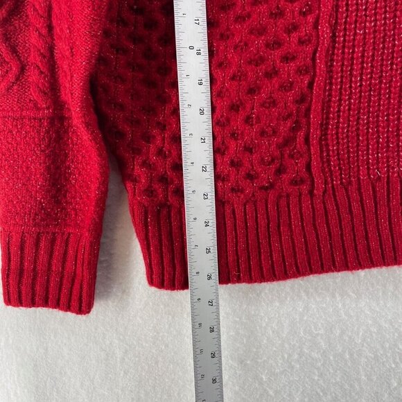 American Eagle Outfitters Sweater Women's XS Red Ribbed Knit Mock Neck Pullover - Picture 4 of 12